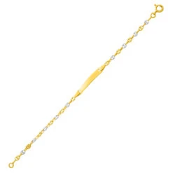 Gourmette Bébé Grain De Café - Or Jaune Et Blanc 18ct -Mikado Soldes Magasin gourmette bebe 539 2GBBR product