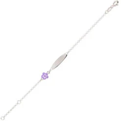 Devant -Mikado Soldes Magasin gourmette bebe argent fleur ID014 product xl product