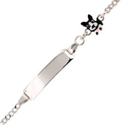 Gourmette Bébé Bouledogue - Argent Massif