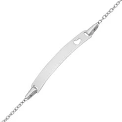 Gourmette Bébé Coeur Ajouré - Or Blanc 9ct