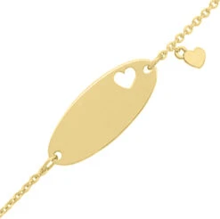 Gourmette Bébé Coeur - Or Jaune 18ct