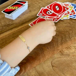 Gourmette Bébé Croix - Or Jaune 18ct & Nacre -Mikado Soldes Magasin gourmette bebe croix 9YBB1907 2 product 1