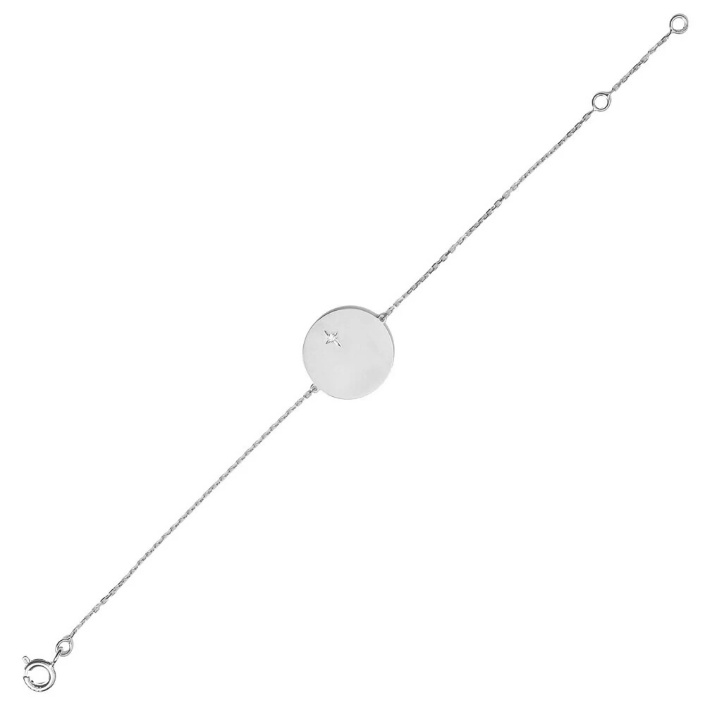 Gourmette Bébé étoilée - Diamant & Or Blanc 18ct 4 Gourmette Bébé étoilée - Diamant & Or Blanc 18ct – Image 2