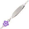 Gourmette Bébé Fleur Violette - Argent Massif -Mikado Soldes Magasin gourmette bebe fleur violette ID014 03 product