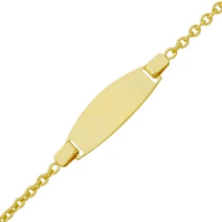 Gourmette Bébé Forçat Rond Ovale - Or Jaune 9ct