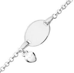 Gourmette Bébé Forçat Coeur - Argent Massif