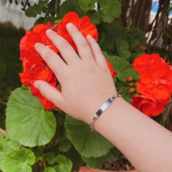 Gourmette Bébé Grain De Café - Argent Massif -Mikado Soldes Magasin gourmette bebe grains cafe argent product