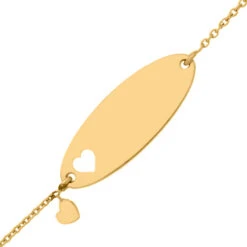 Gourmette Bébé Coeur Ajouré LuluCastagnette - Or Jaune 9ct