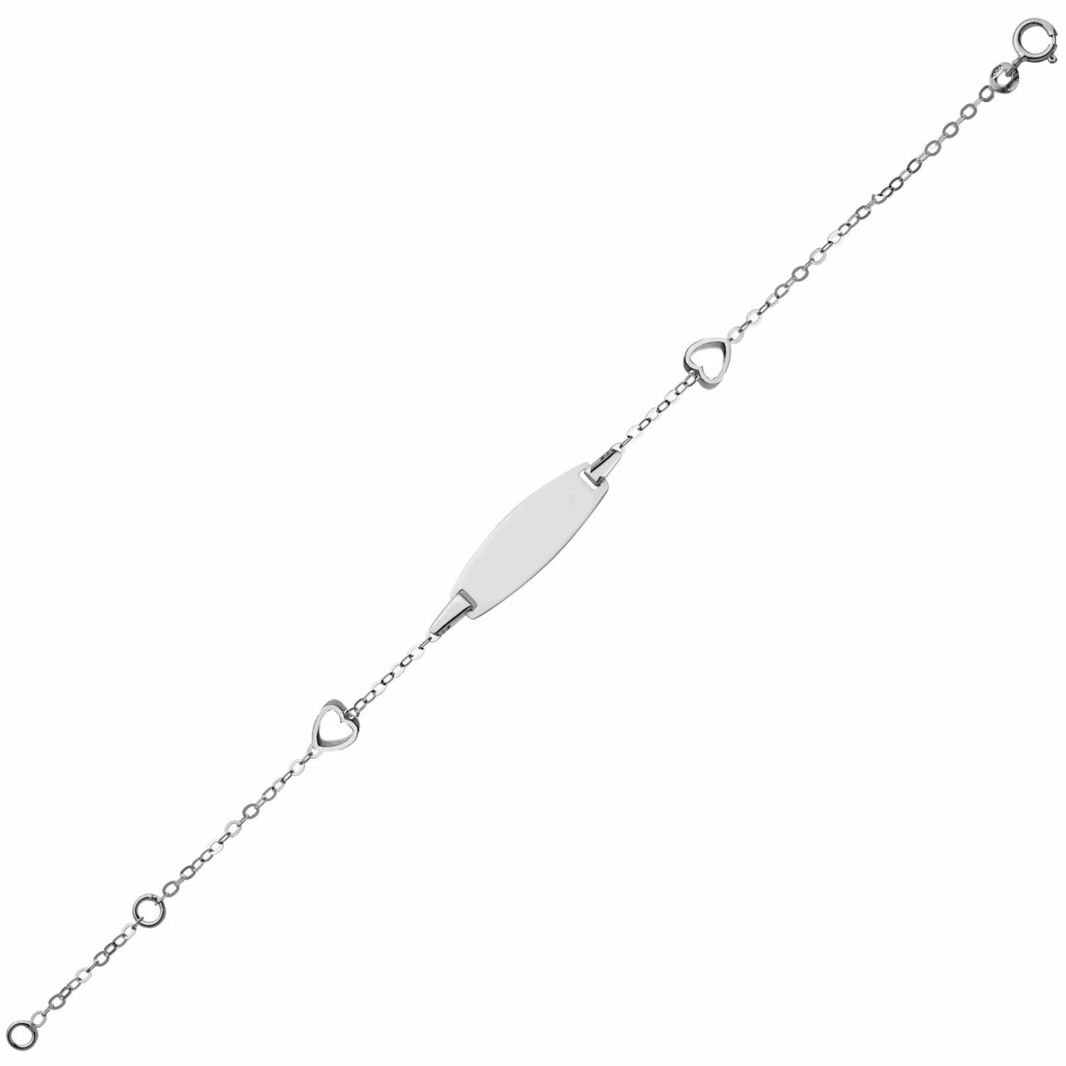 Gourmette Bébé Coeurs Ajourés - Or Blanc 9ct 4 Gourmette Bébé Coeurs Ajourés - Or Blanc 9ct – Image 2