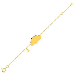 Gourmette Bébé Nuage & étoile - Or Jaune 18ct -Mikado Soldes Magasin gourmette bebe nuage etoile 497119 00 product 1