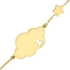Gourmette Bébé Nuage étoile LuluCastagnette - Or Jaune 9ct