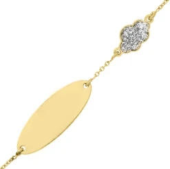 Gourmette Bébé Nuage Paillette LuluCastagnette - Or Jaune 9ct