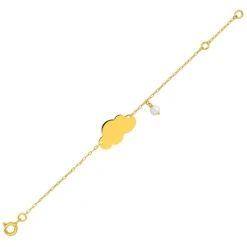 Gourmette Bébé Nuage & Perle - Or Jaune 18ct -Mikado Soldes Magasin gourmette bebe nuage perle 497134 P0 product 1