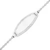 Gourmette Bébé Ovale Forçat Diamanté - Or Blanc 18ct -Mikado Soldes Magasin gourmette bebe or blanc A14718 2 product