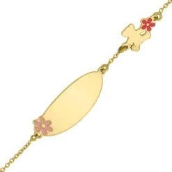 Gourmette Bébé Fleurs LuluCastagnette - Or Jaune 9ct