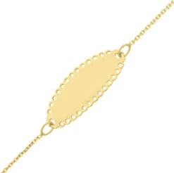 Gourmette Bébé Perles - Or Jaune 9ct
