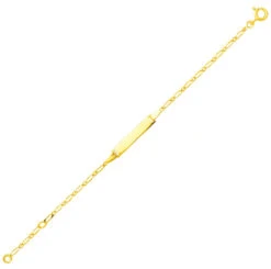 Gourmette Bébé Cheval Alternée - Or Jaune 9ct -Mikado Soldes Magasin gourmette cheval or 630019 2 product