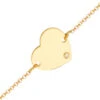 Gourmette Enfant Coeur - Diamant & Or Jaune 18ct -Mikado Soldes Magasin gourmette enfant coeur diamant A03618 product