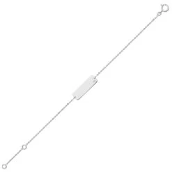 Gourmette Enfant Plaque - Diamant & Or Blanc 18ct -Mikado Soldes Magasin gourmette enfant diamant A08518 2 product