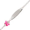 Gourmette Enfant Papillon Rose - Argent Massif -Mikado Soldes Magasin gourmette enfant papillon rose ID013 03 product