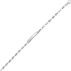 Gourmette Bébé Grain De Café - Or Blanc 9ct -Mikado Soldes Magasin gourmette grain cafe 631046 product xl product