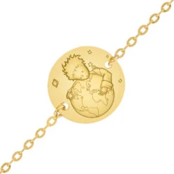 Gourmette Bébé Petit Prince "protège Ta Planète" - Or Jaune 9ct
