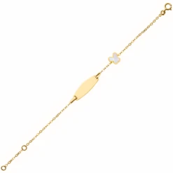 Gourmette Bébé Papillon - Or Jaune 9ct & Nacre -Mikado Soldes Magasin gourmette papillon product