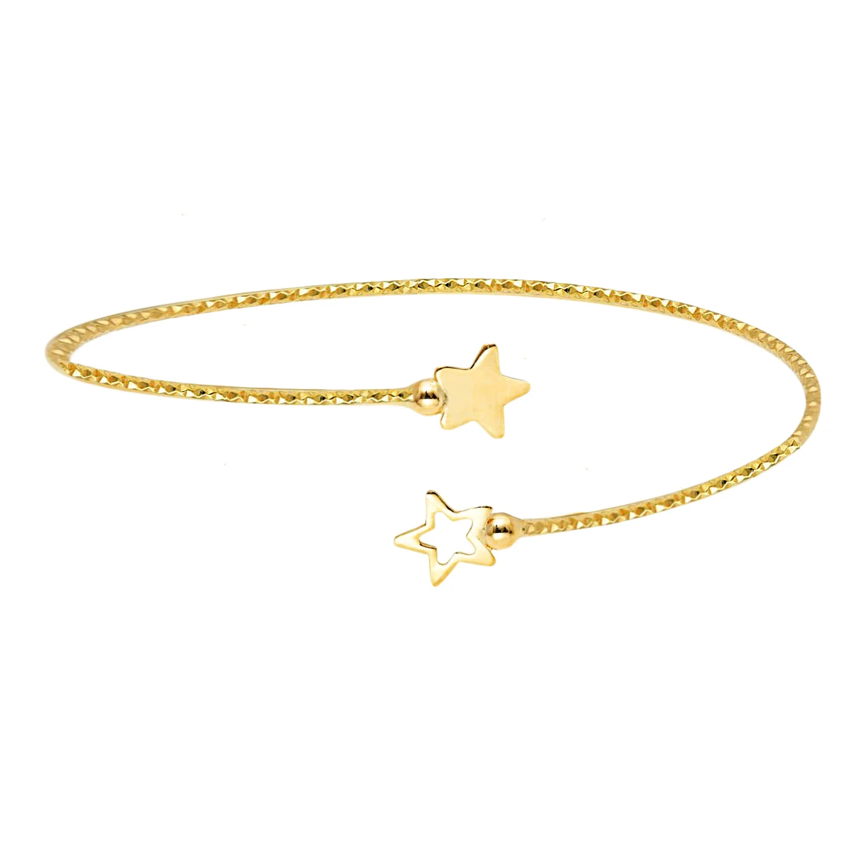 Jonc Ciselé étoiles - Or Jaune 9ct 3 Jonc Ciselé étoiles - Or Jaune 9ct