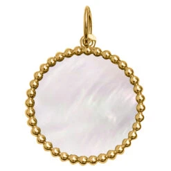 Médaille Boules & Nacre - Or Jaune 18ct