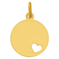 Médaille Coeur Ajouré - Or Jaune 9ct