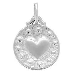 Médaille Coeur Cachet De Cire - Argent Massif