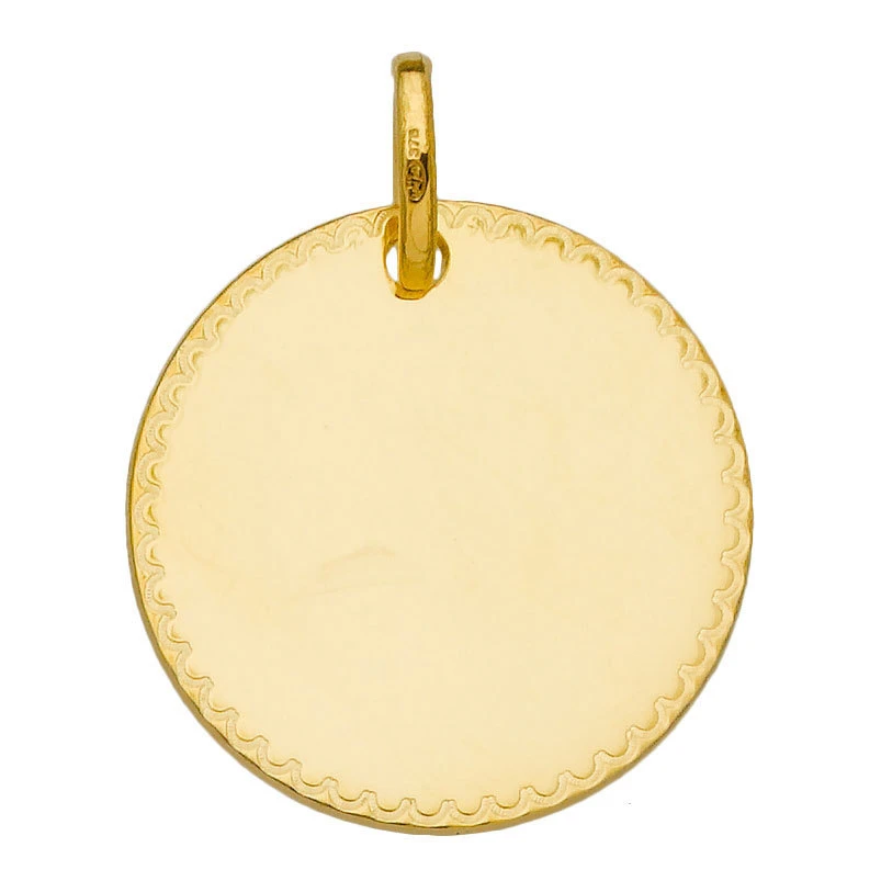 Médaille Dentelles - Or Jaune 9ct 3 Médaille Dentelles - Or Jaune 9ct
