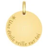 Médaille Une étoile Veille Sur Toi - Or Jaune 18cts -Mikado Soldes Magasin medaille etoille veille sur toi product 2
