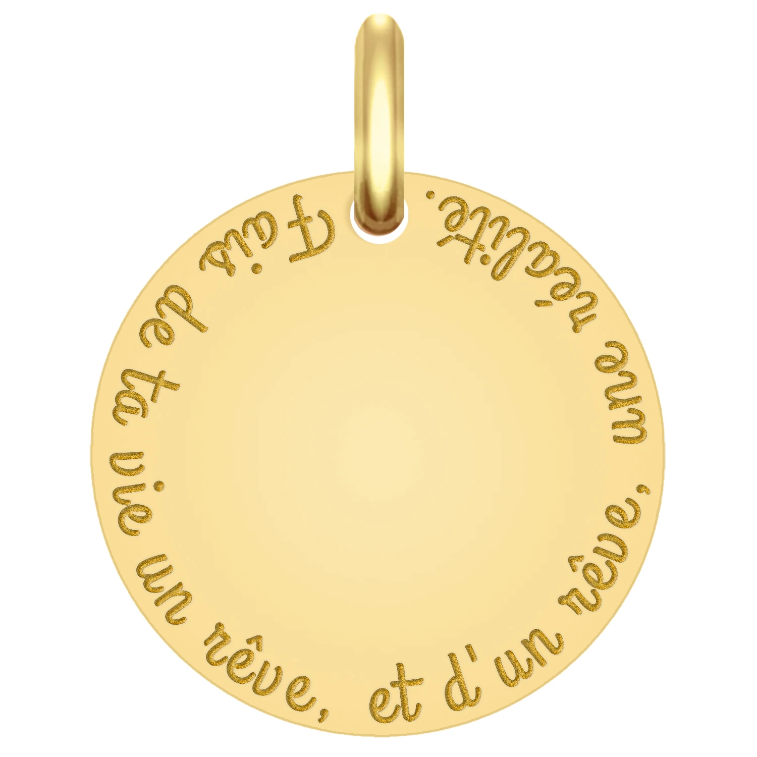 Médaille Fais De Ta Vie Un Rêve - Or Jaune 9ct 3 Médaille Fais De Ta Vie Un Rêve - Or Jaune 9ct