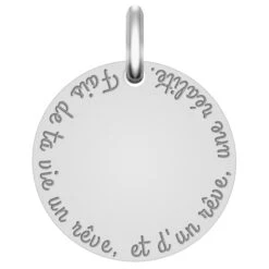 Médaille Fais De Ta Vie Un Rêve - Or Blanc 18ct