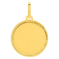 Médaille Contour Boules - Or Jaune 18ct