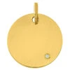 Médaille Ronde - Diamant & Or Jaune 9ct -Mikado Soldes Magasin medaille or jaune diamant A31019 product zoomed product