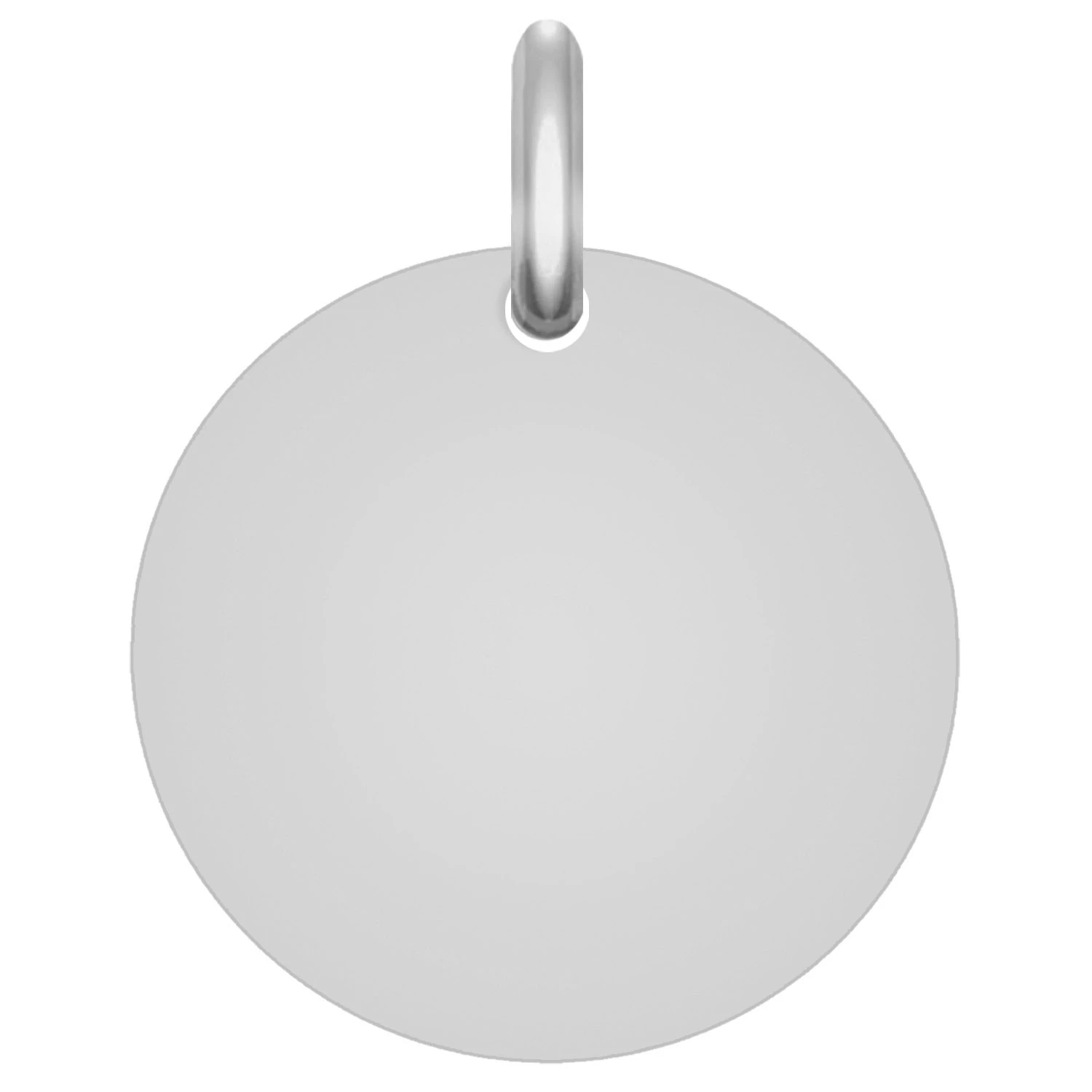 Pendentif Médaille Ronde - Or Blanc 9ct 3 Pendentif Médaille Ronde - Or Blanc 9ct