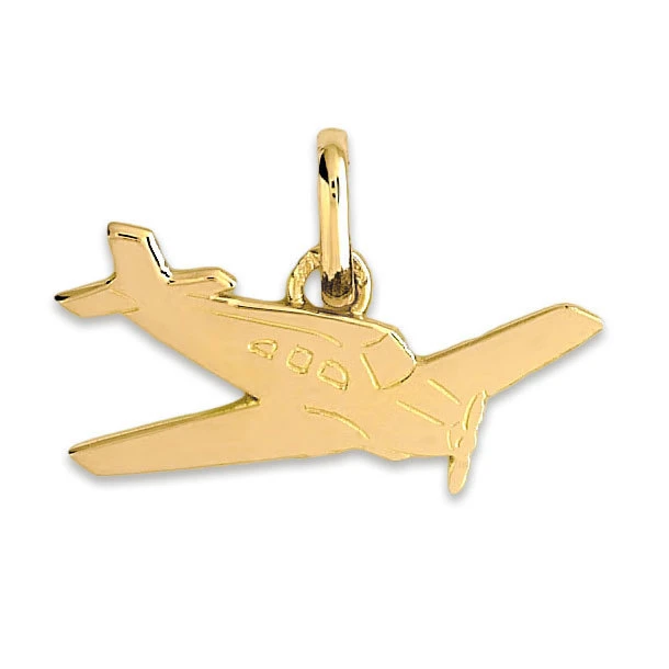 Pendentif Avion - Or Jaune 9ct 3 Pendentif Avion - Or Jaune 9ct