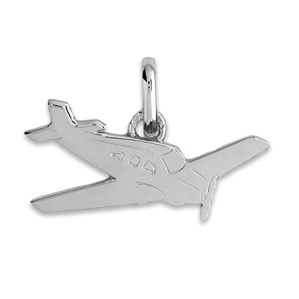 Pendentif Avion - Or Blanc 9ct 3 Pendentif Avion - Or Blanc 9ct