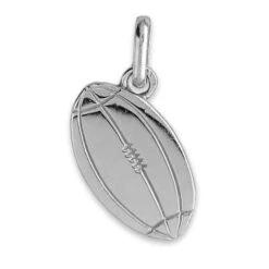 Pendentif Ballon De Rugby - Or Blanc 9ct