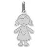 Pendentif Petite Fille Au Coeur - Or Blanc 18ct -Mikado Soldes Magasin pendentif bapteme petite fille P2089 2 product