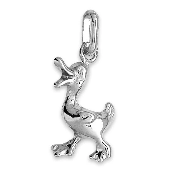 Pendentif Canard - Or Blanc 9ct 3 Pendentif Canard - Or Blanc 9ct