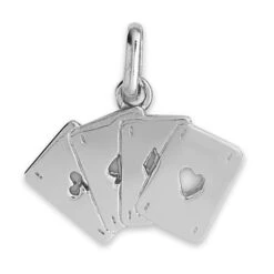 Pendentif Cartes - Or Blanc 9ct