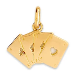 Pendentif Cartes - Or Jaune 9ct