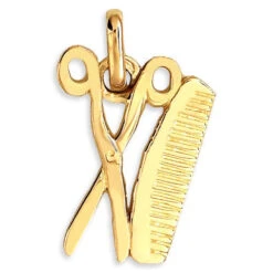 Pendentif Ciseau Peigne - Or Jaune 9ct