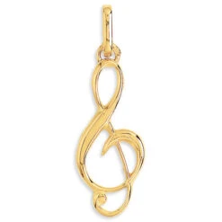 Pendentif Cle De Sol - Or Jaune 9ct
