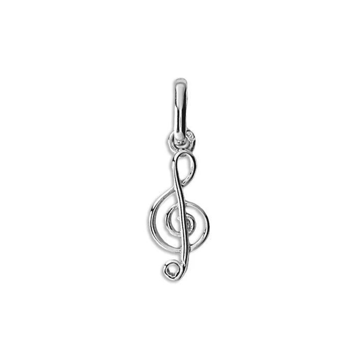 Pendentif Clef De Sol - Or Blanc 9ct 4 Pendentif Clef De Sol - Or Blanc 9ct – Image 2