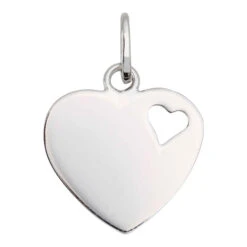 Pendentif Coeur Ajouré - Or Blanc 9ct