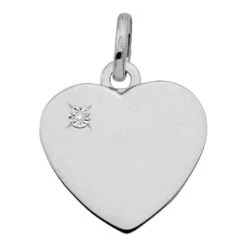 Pendentif Coeur - Diamant & Or Blanc 18ct